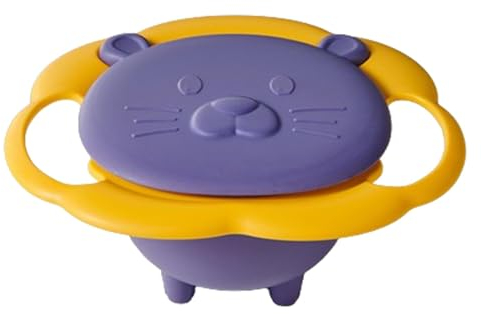 Imtrub Gyro Bowl | 360 Degrees Rotation Baby Magic Bowl | Anti Spill Bowl with Super Suction Base | Spill Proof Snack Cups with Lid | Dining Entertaining Toddler Magic Bowls for Kids Toddler