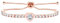 Oneress Heart Shape Brass Tab Inlaid White Glass with Adjustable Chain Link Inlaid Cubic Zirconia Bracelet Crystal Jewelry Gift Eternal Love Bracelet for Women Wife for Girls YA4548 (Rose Gold)