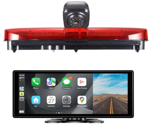 Touchscreen GPS Navi Navigation Navigator Monitor Karten Autoradio mit CarPlay & Android + HD Bremslicht Rückfahrkamera Rückfahrkamera Einparksystem Kompatibel mit Ford Transit Connect MK2
