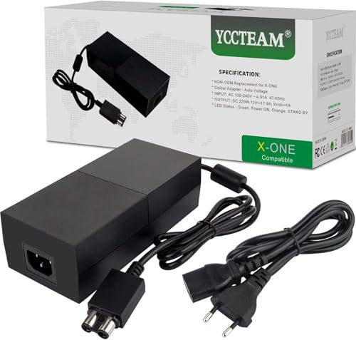 X One Netzteil Brick, X Power Supply Brick AC Ladegerät für X One Konsole Ersatz Kit Netzteile Brick EU Ladekable, AC Adapter Ersatz Kit für X 1 Konsolen, Ladekabel, Auto-Spannung