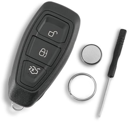 For Ford Kuga Key Case Ford Smax Key Fiesta Focus Galaxy Focus RS Grand C-Max B-Max C-Max Mondeo Key Shell 3 Buttons Car Key Case Battery CR2032
