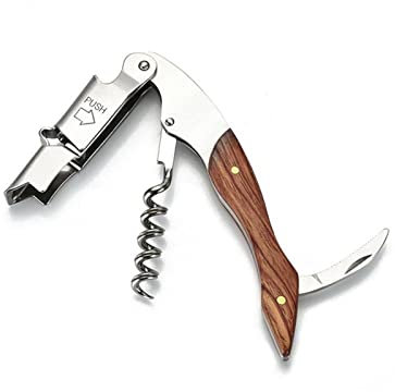 Abrelatas Llave de corcho de Abrebotellas de cerveza Mango de madera Abrebotellas Cuchillo de camarero Corcho
