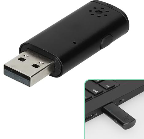 kwmobile Microfono USB per Notebook - Mini Microfono a Pennetta USB per Computer Portatile - Accessori Laptop per Casa Viaggio e Ufficio - nero