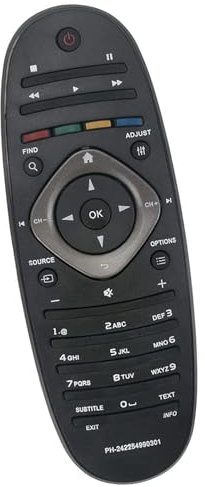 VINABTY 242254990301 Replacement Remote Control Compatible with Philip TV 26PFL3606H/12 32PFL3506H/12 32PFL5406H/12 32PFL6606H/60 40PFL5206H/12 40PFL6626H/12 42PFL3606H/12 47PFL4606H/12 22PFL3206H/12