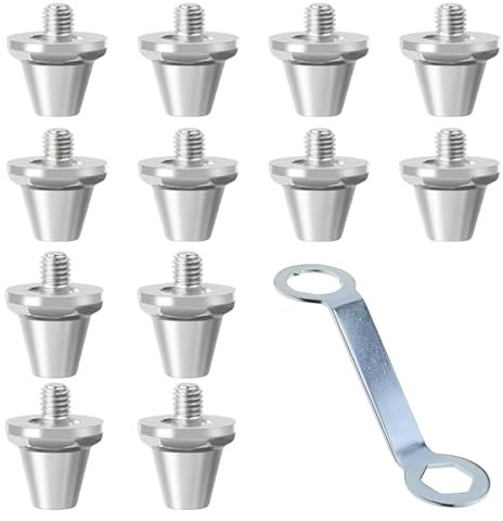 Artanchao 12 Piezas de Tacos de Fútbol de Aluminio de Repuesto, Compatibles con Nike, Puma, Umbro y Mizuno, Rosca M5, 8 x 11 mm y 4 x 13 mm, con Llave