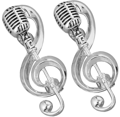 CALLARON 2st Musik Brosche Broschen Und Anstecknadeln Für Damen Stimmungsnadel Knopfloch Lustige Anstecknadel Emaille-stifte Violinschlüssel-brosche Dekorative Anstecknadel Golden Legierung