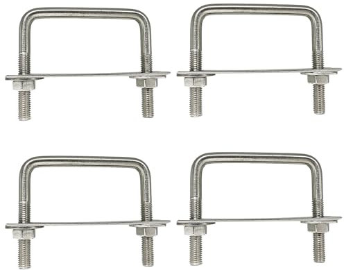 duoyif U-Schrauben Vierkant M8 70mmx70mm U-Bolzen Quadratische, Innerer Durchmesser 70mm, U-Bügel Bügelbolzen Edelstahl Mit Mutter Rahmenplatte, U Bügelschraube FüR Rohr Befestigung (M8-70x70mm)
