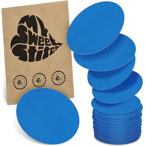 MySweetStitch 25 Fixierpflaster für CGM-Sensoren rund Blue | Hilft gegen vorzeitiges Ablösen, wasserfest und schnell trocknend, hautfreundlich, bis zu 15 Tage Halt