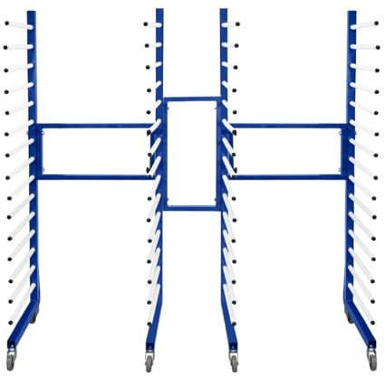 Combi Spray Drying Rack Trolley x 2 & FREE 2 Way Connector Joining Kit Paint Shop Dry Storage 4 Heavy Duty 360 Degree Castors Mobile 15 Layers Per Rack 25kg Per Layer 375kg Capacity Adjustable Width