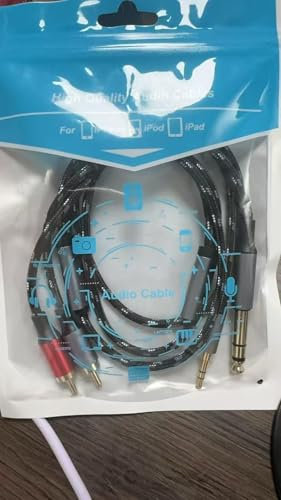 Câble 3,5 mm vers RCA, câble TRS vers double RCA, câble audio 2 en 1, câble audio Hi-Fi, câble audio plaqué or, câble auxiliaire 1/8 6,35 mm, adaptateur stéréo en Y, répartiteur pour téléphone