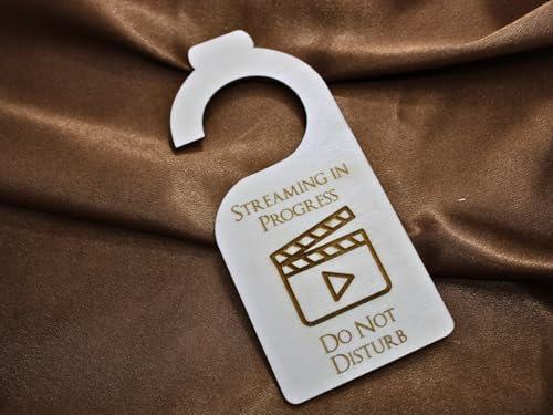 Plaque en bois gravée personnalisable pour porte « Streaming in Progress, Do Not Disturb »