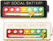 kinoco Social Battery Lot de 2 Broches Émaillées Batterie Sociale, Indicateur d'Humeur Arc-en-Ciel, Noir et Blanc