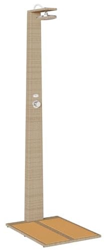 vidaXL Douche de Jardin Beige 60x80x214 cm Poly Rattan