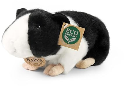 RAPPA Plüsch Meerschweinchen schwarz weiß 22 cm, Kuscheltier, Plüschtier, Stofftier, UMWELTFREUNDLICH