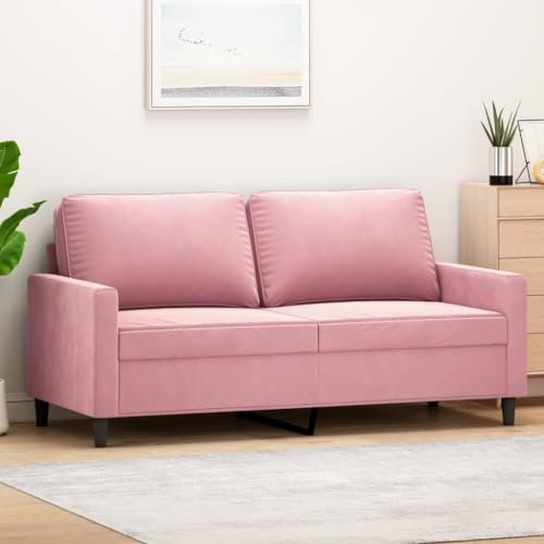 Snsowed 2-Sitzer-Sofa Rosa 140 cm Samt, Loungesofa, Sofas & Couches, Relaxsofa, Couch für Wohnzimmer, 359202
