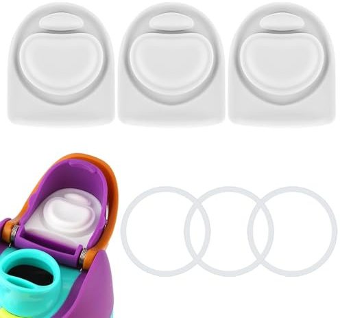 Frokolla 3 Sets Replacement Stopper and O Ring Gasket Compatible with Owala FreeSip 24oz 32oz,Water Bottle Lid Insert Cap Silicone Seal Parts for Owala 16/19/24/32/40oz Mouthpiece Accessories(White)