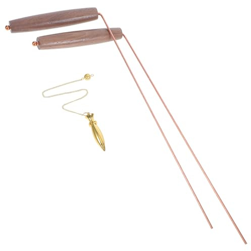 Didiseaon Baguettes de Sourcier en Cuivre Pur Poignées en Bois, Design Portable et Polyvalent pour Archéologie et Construction, Set de Style Chaîne Plusieurs Styles