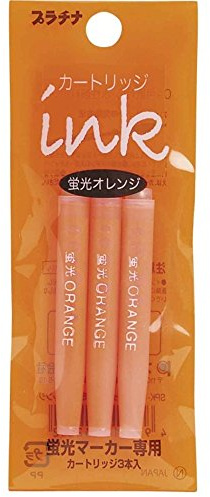 PLATINUM Textmarker-Tintenpatrone (Orange - 3er-Pack)