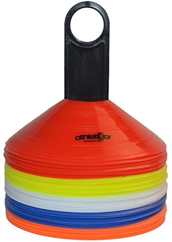 Markierungshütchen - Markierungsteller 50'er Set, gelb, weiß, blau, rot, orange von athletikor