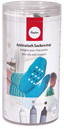 Rayher Set of White, Grey, and Black Liquid Latex for DIY Non-Slip Socks, Puffy Fabric Paint with Stencil and Squeegee for Non-Skid Socks, 3x50ml, 38847000