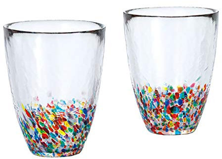 ADERIA FS71550 Tsugaru Vidro Nebuta Tumbler Pair 298.7 ml (300ml) Made in Japan with Cosmetic Box Glass Highball Cup Wedding Celebration Beer Stylish Present Glass Sake Birthday