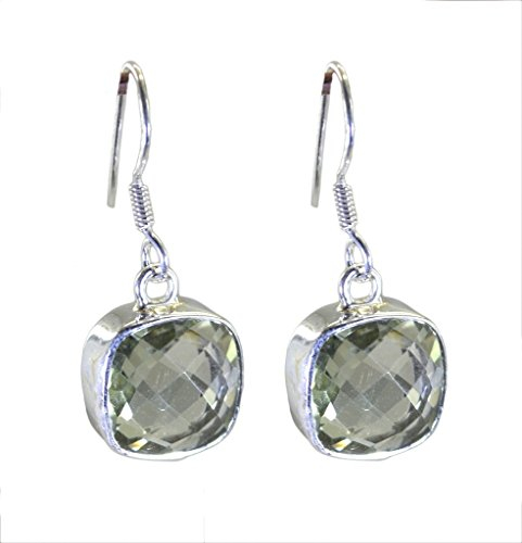 RIYO grüner Amethyst großer Ohrring 925 Sterling Silber Schmuck
