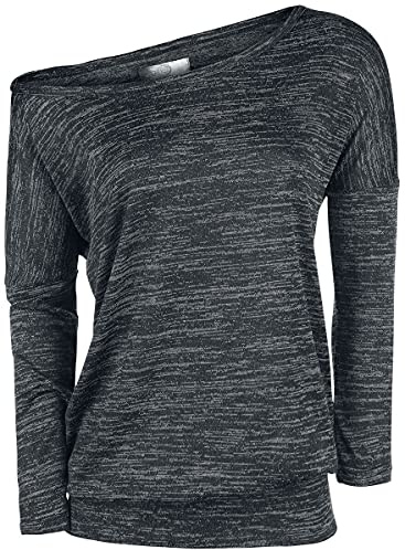 RED by EMP Damen grau meliertes Basic Langarmshirt
