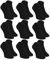 Rainbow Socks - Femme Homme Socquettes Courtes en Bambou - 9 Paire - Noir - Taille 44-46