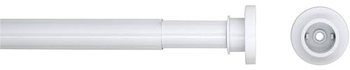 Sealskin Teleskop Duschvorhangstange 125-220 cm, Klemmstange aus Aluminium für Dusche und Badewanne, Farbe: weiß, Durchmesser: 28 mm, Montage ohne Bohren