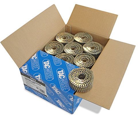 Tacwise 0423 Clavos en Bobina Plana Galvanizados Tipo 2,5/50 mm, Punta Diamante, Vástago Anillado, Inclinados 16°, Bobinados con Alambre, Paquete de 9000