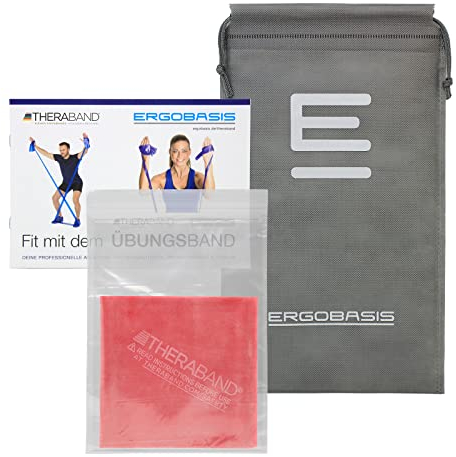 Thera-Band original Übungsband + Übungsbuch gratis color: red