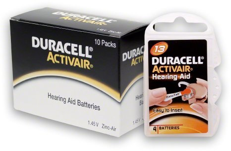 Duracell Size 13 Hearing Aid Battery 40 Batteries