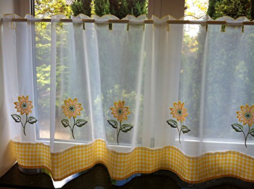 Lemon Café Curtain Panel Sunflower 59 x 24