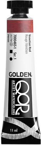 GOLDEN QoR Artist Watercolors, Venetian Red, 11 ml Tube