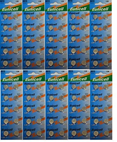 Eunicell 5 X 100 x AG13 G13 SR44 LR44 A76 V13GA PX76A 357 Alkaline Button Batteries