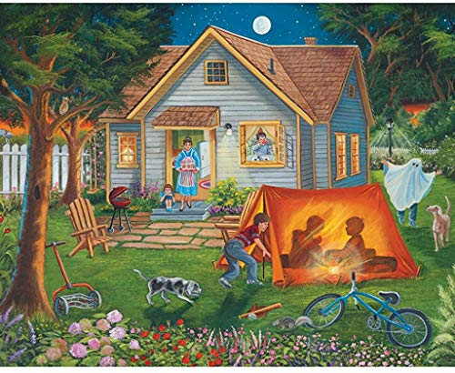 Bits and Pieces Puzzle - Motiv: Backyard Camping - 500 Teile - Zelten im Garten - 51cm x 41cm