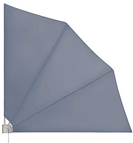 Detex® Balkonfächer Sichtschutz inkl. Abdeckung 140x140cm Wetterfest UV-beständig Faltbar Terrasse Seitenmarkise Sonnenschutz Wandhalterung Anthrazit