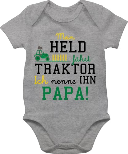 Shirtracer - Baby Body Kurzarm - Traktoren - Mein Held fährt Traktor