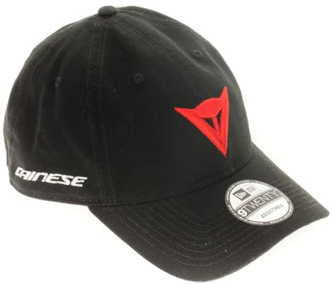 Dainese - 9Twenty Canvas Strapback Cap, Herrenkappe, Baseballkappe mit Gebogenem Schirm aus 100% Baumwolle, Sommer Motorradmütze mit Geprägtem Dainese Logo, Verstellbarer Riemen, Schwarz
