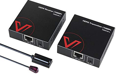 AV Access HDMI Extender,Balun HDMI Over Single Cat5e/6a/7 Up to164ft (50m), FullHD 1080p@60Hz with IR,Uncompressed Transmission Over EthernetSupports PoE/PoC Function, EQ Switch for 30M/50M Cable