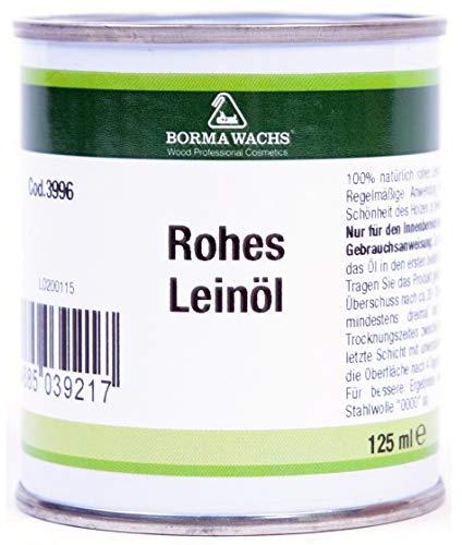 BORMA Leinöl Natur Holzöl Holzschutz Firnis Möbelschutz Öl 125ml (125ml)