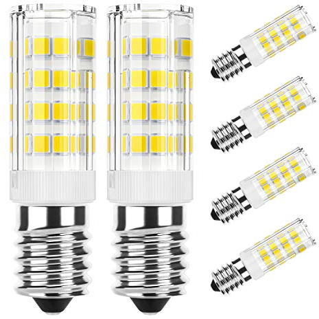 DiCUNO E14 LED Kaltweiß 6000K, 3W LED Lampe für Dunstabzugshaube, Ersetzt 40W Halogen, Kühlschranklampe 410lm, Maiskolben Birne für Schreibtischlampen/Wandlampen, CRI85, Nicht dimmbar, 6er Pack