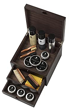 Famaco - Coffret à Tiroirs Grand Cube - Tout le Nécessaire pour l'Entretien de vos Chaussures en Cuir - Idéal Cadeau - Made in France
