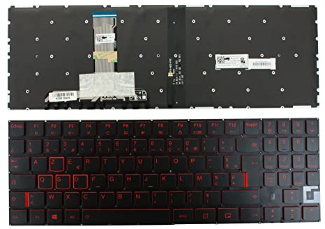 Keyboards4Laptops Francés Retroiluminada Negro Windows 8 Teclado de Repuesto para Ordenador portátil Compatible con Lenovo Legion Y520-15IKBN