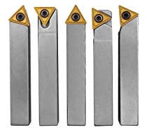 PAULIMOT Drehmeißel-Set mit Wendeplatten, vernickelt, 8 mm, 5-teilig