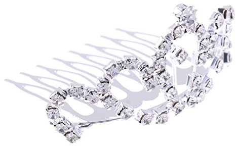 Tenlacum Vintage Mini Tiara Prinzessin Blume Mädchen Krone Haarkamm Clip Hochzeit Party Braut Brautjungfer Kopfbedeckung Haarschmuck Geschenk