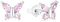 Amor Ohrstecker 925 Sterling Silber Mädchen Kinder Ohrschmuck, mit Zirkonia synth., 0,7 cm, Silber, Schmetterling, Kommt in Schmuck Geschenk Box, 2036525