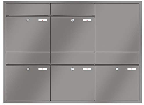 RENZ/Plan / 5er Unterputz-Briefkastenanlage Einbau-Briefkasten/RAL-Farbe 9007 Volumen 21 L/Dein-Briefkasten.de