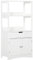 kleankin Armario de Baño con 3 Estantes Cajón y 2 Puertas Mueble de Almacenamiento de Suelo Moderno para Cocina Dormitorio Salón 60x33x122,5 cm Blanco