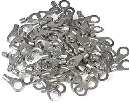 ERKO Ringkabelschuhe Set 100 Stück 0,5 ÷ 1mm² M5 Professionalle kupfer, galvanisch verzinnt, nach DIN 46234, Ohne Isolierung für Mehraderkabel Cu, schützt elektrische Verbindungen